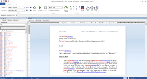 screenshot of Litera Compare